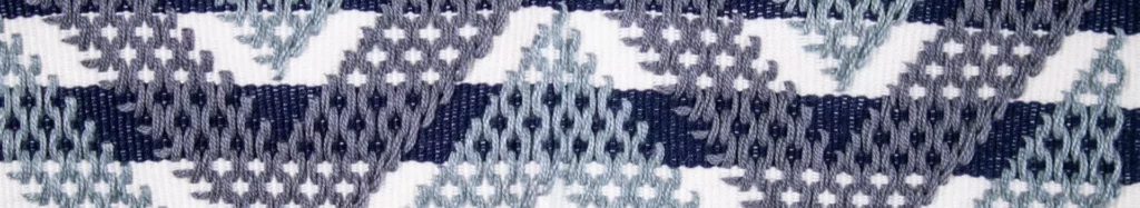 white and blue textil