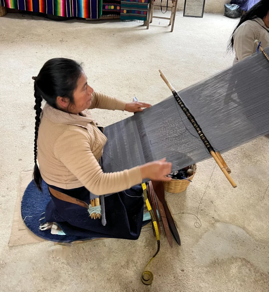 Woman working textiles in Chiapas