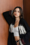 Woman wearing Chaac Blazer Monstera Collective