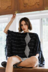 Itzamna Poncho 3 Beautiful Woman wearing Itzamna Poncho Monstera