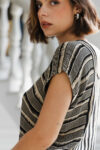 Woman wearing Ixchel dress Monstera Collective detail