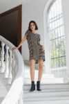 Woman wearing Ixchel dress Monstera Collective