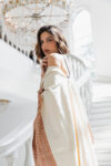 Woman wearing Contemporany Kiin Cape Monstera