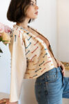 Kukulkan Blazer side view and detail Woman wearing Kukulkan Blazer Monstera Collective