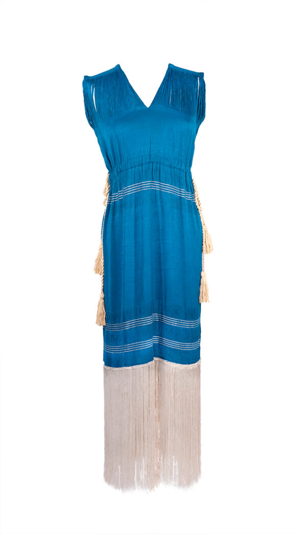 Montsera Collective Fringe dress sophisticated look handmade in mexico by artisans contemporary ethical handcrafted