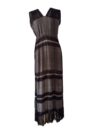 Mezcal Full-length image of the Mezcal Maxi Dress on white background, showing fringe detail, drawn thread accents, and cinched waist belt.